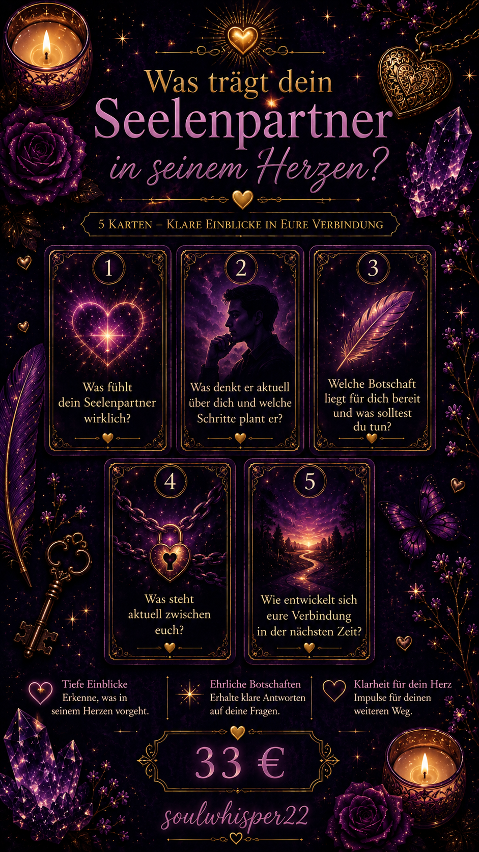 🧿 Was trägt dein Seelenpartner in seinem Herzen🧿
